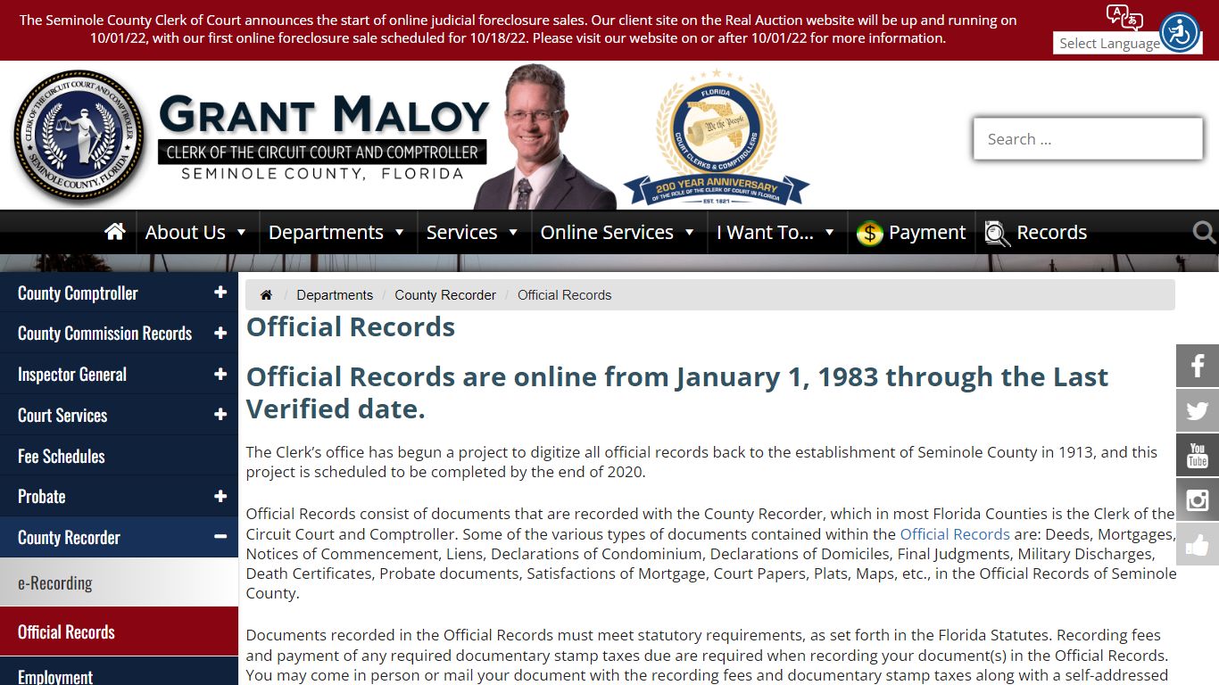 Official Records - Seminole County Clerk of the Circuit Court & Comptroller
